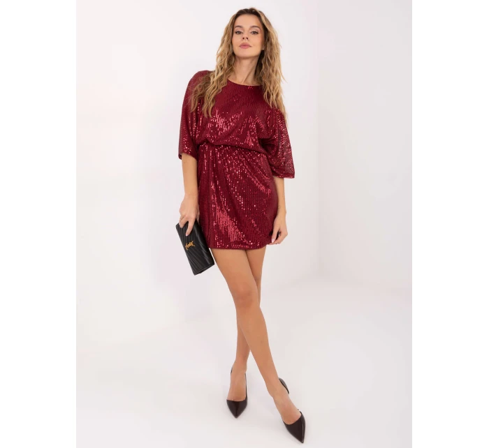 Šaty MI SK 69514.69 bordová Šaty MI SK 69514.69 bordová