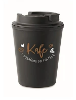 KAFE S DONÁCIOU NA BEDROOM - čierny termohrnček 300 ml