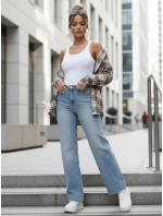 Dámske široké džínsy modré FashionStreet UY2907