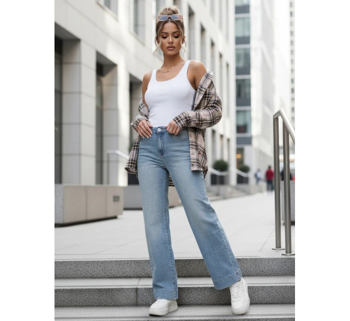 Dámske široké džínsy modré FashionStreet UY2907