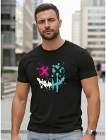 Pánske bavlnené streetwearové tričko čierne FashionStreet NX5100R