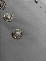 Elegantní šedé široké dámské kalhoty model 20159957 - MADE IN ITALY Elegantní šedé široké dámské kalhoty model 20159957 - MADE IN ITALY