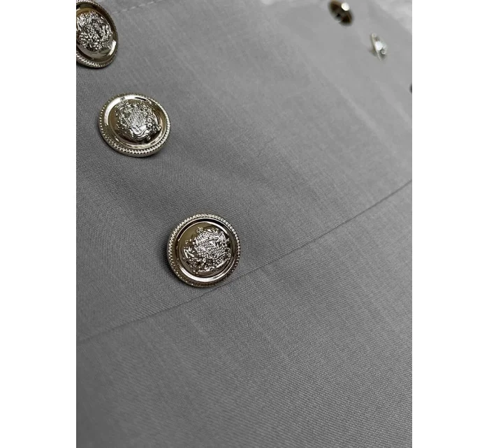 Elegantní šedé široké dámské kalhoty model 20159957 - MADE IN ITALY Elegantní šedé široké dámské kalhoty model 20159957 - MADE IN ITALY