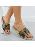 Dámske maskáčové plážové žabky bazén béžová SS274715