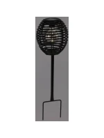 RATANOVÁ SOLÁRNA GUĽOVÁ LAMPA ČIERNA PROGARDEN