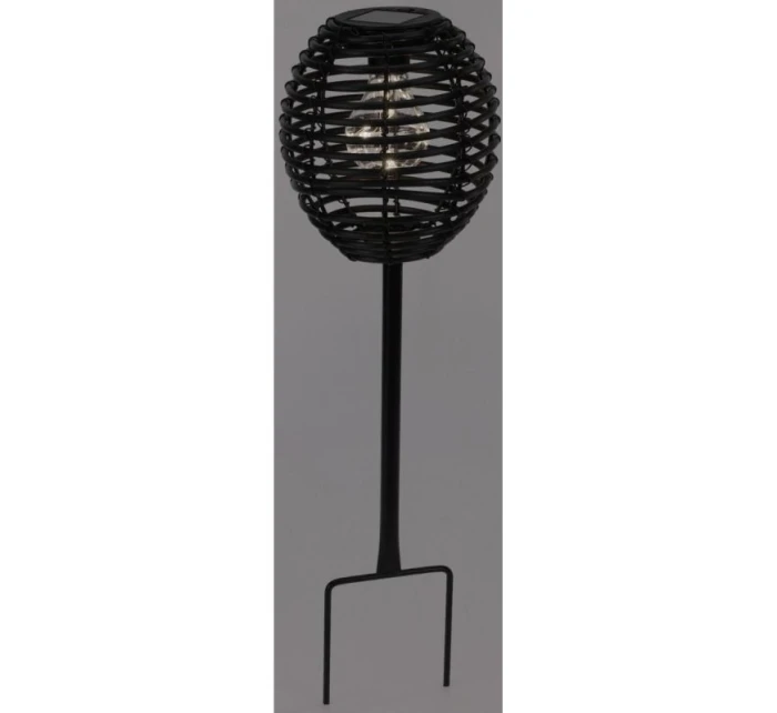 RATANOVÁ SOLÁRNA GUĽOVÁ LAMPA ČIERNA PROGARDEN