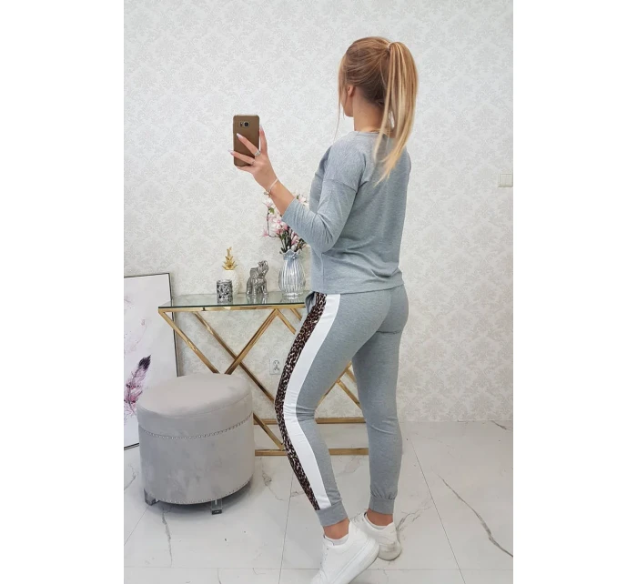 Sada s leopardím potiskem šedá Sada s leopardím potiskem šedá