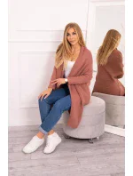 Sveter s netopierími rukávmi tmavo ružový