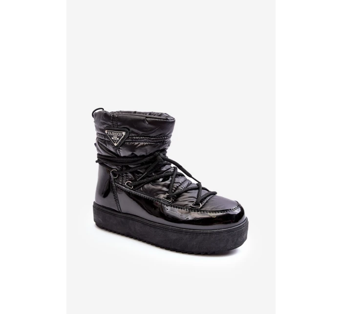 Dámské sněhule na platformě s mašlí černé model 21641625 - Boto