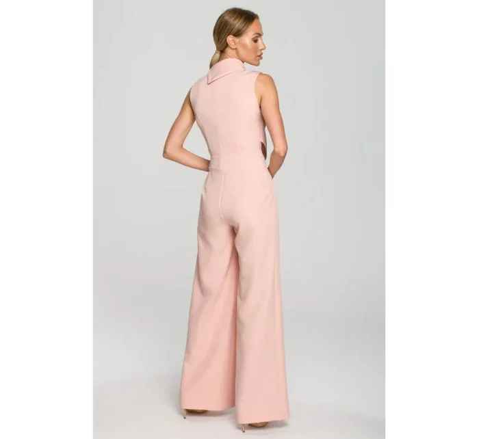 Kombinéza bez rukávů s pudrová model 18004289 - Moe Kombinéza bez rukávů s pudrová model 18004289 - Moe