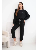 Dámska súprava z viskózy s mikinou a nohavicami butter black Dámska súprava z viskózy s mikinou a nohavicami butter black