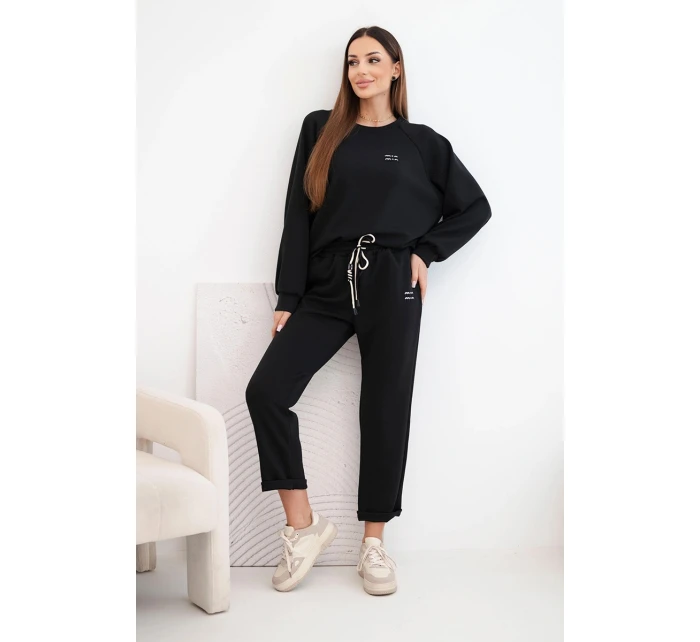 Dámska súprava z viskózy s mikinou a nohavicami butter black Dámska súprava z viskózy s mikinou a nohavicami butter black