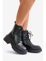 Dámské Zateplené Kožené Boty Černé model 21673867 - Goe