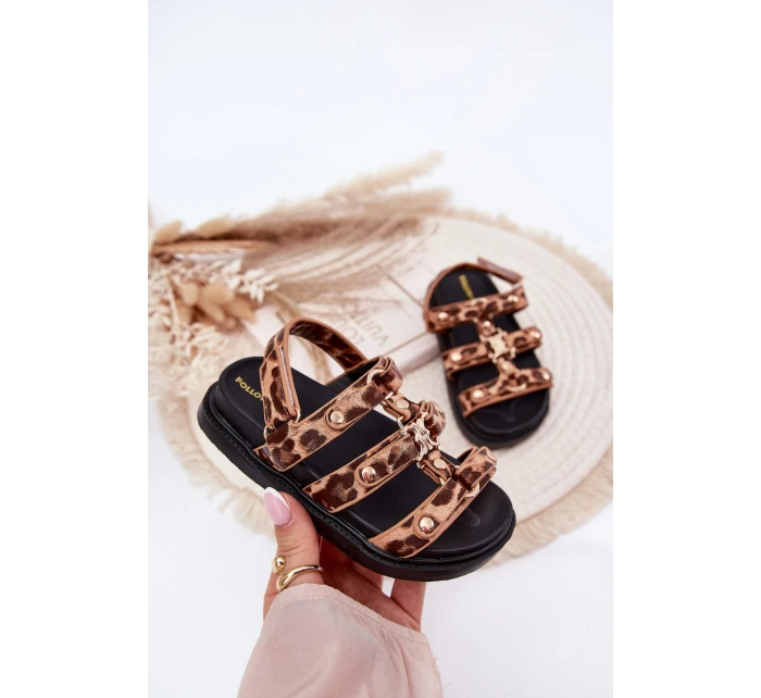 Dívčí sandály se zlatým detailem model 21701153 - Boto Dívčí sandály se zlatým detailem model 21701153 - Boto