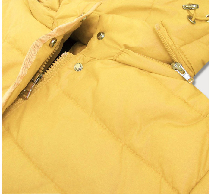 Žltá dámska prešívaná bunda (W351)