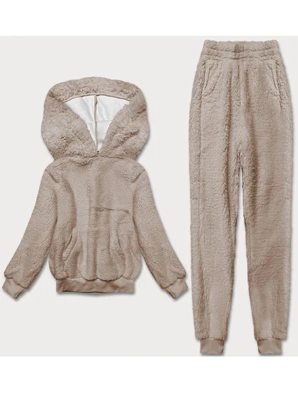 Teplý béžový dámský teplákový komplet model 17849023 - LUNA & MIELE