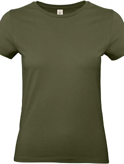 B&C #E190 /women Dámské tričko z těžké bavlny 01.004T urban khaki