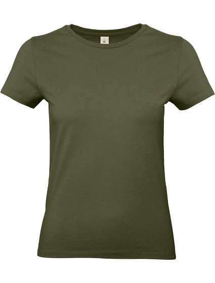 B&C #E190 /women Dámske tričko z hrubej bavlny 01.004T urban khaki