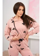 Sada s potlačou pištole tmavo púdrovo ružová