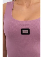 Rebrovaná blúza s trblietkami tmavo ružová