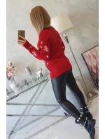 Vianočný sveter so sobom červený Vianočný sveter so sobom červený