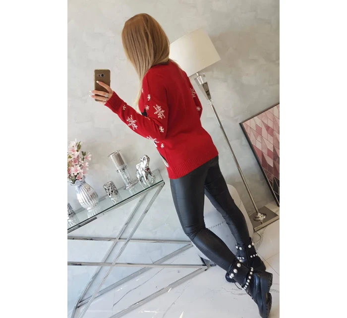 Vianočný sveter so sobom červený Vianočný sveter so sobom červený