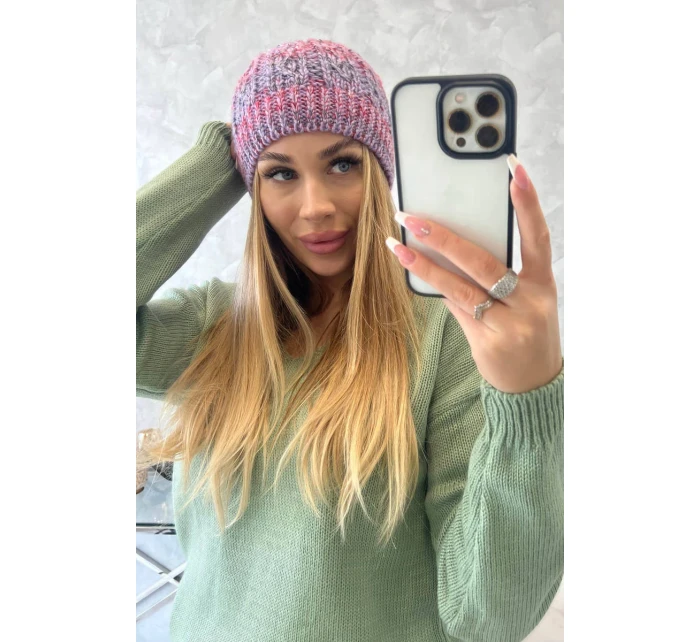 Fleecová čiapka Melisa K241 fialová+červená Fleecová čiapka Melisa K241 fialová+červená