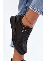 Kožené tenisky Tenisky na platforme Vinceza 79644 Black