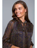 S237 Šifónové šaty so zaväzovaním pri krku - model 3