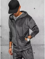 Pánska sivá velúrová mikina FashionStreet BX5540