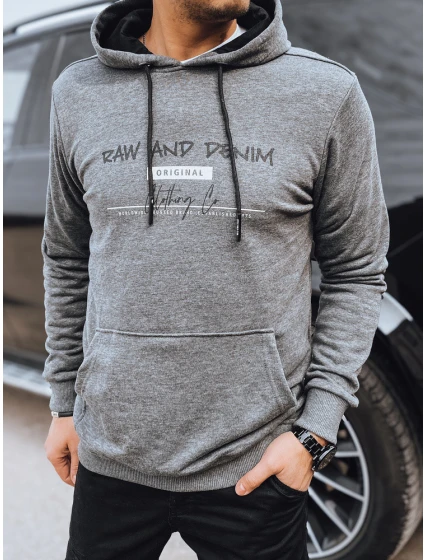 Pánska antracitová mikina s potlačou FashionStreet BX5713