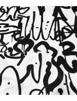 Bílá pánská graffitti mikina (8B1151-1)