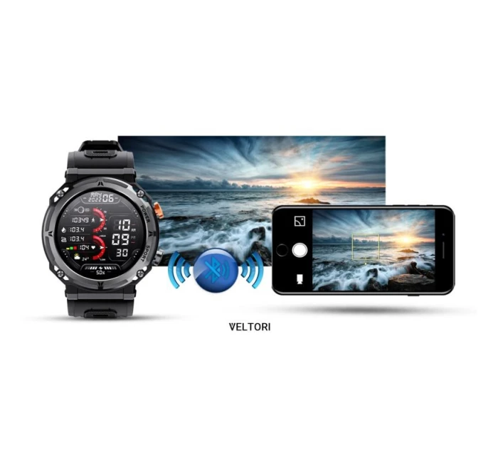 VELTORI VT130-1 Smartwatch Čierny silikónový remienok VELTORI VT130-1 Smartwatch Čierny silikónový remienok