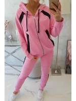 Športová sada s pruhmi svetlo ružová