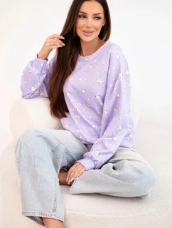 Dámská viskózová mikina s dlouhým rukávem v  fialová model 21924549 - K-Fashion