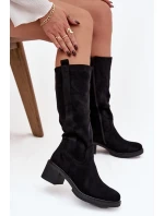 Dámské kozačky na blok Eko semiš černé Darisse Dámské kozačky na blok Eko semiš černé Darisse