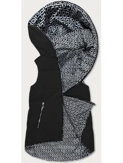 Čierna obojstranná dámska vesta (R8006)
