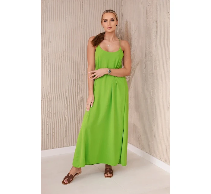 Dlhé šaty bez ramienok svetlozelené Dlhé šaty bez ramienok svetlozelené