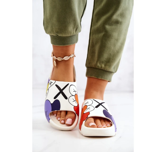 Gumové pantofle s potiskem Bílý model 21575280 - Boto