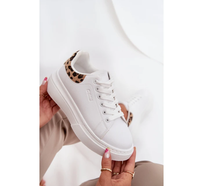 Sneakersy Damskie Na Platformie Big Star SS274247 Białe Panterka Sneakersy Damskie Na Platformie Big Star SS274247 Białe Panterka