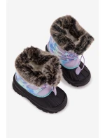 Dětské sněhule pro dívky s kožíškem a stahovák Lee Cooper LCJ-25-10-3778 Fialové