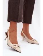 Dámské sandály na jehle s ozdobným detailem světle béžové Brienne