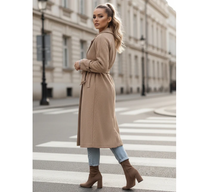 Dámsky oversize kabát CAMELLYN dlhý camel FashionStreet NY0743 Dámsky oversize kabát CAMELLYN dlhý camel FashionStreet NY0743