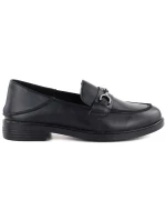 Dámske kožené mokasíny čierne Vinceza 18117