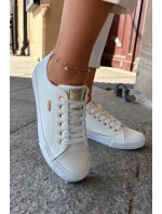 Trampki Damskie Z Eko Skóry Big Star RR274748 Białe Trampki Damskie Z Eko Skóry Big Star RR274748 Białe