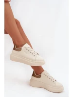 Sneakersy Damskie Na Platformie Big Star SS274246 Jasnobeżowe Sneakersy Damskie Na Platformie Big Star SS274246 Jasnobeżowe