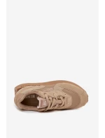 Kožené Sneakersy Pánské Big Star model 21706034 HiPoly System Béžové - Big Star Shoes