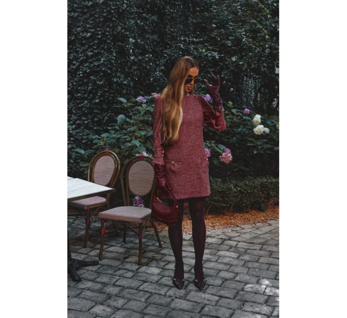 mini šaty bordó model 21295888 - Moe