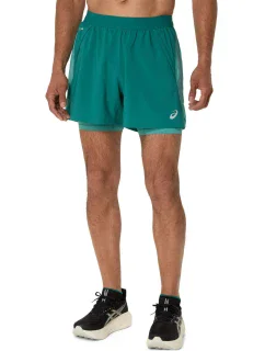 Pánske šortky 2N1 5IN M 2011D245-301 Green - Asics Road