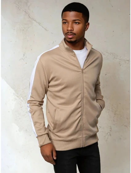 Pánská rozepínací mikina béžová Dstreet model 21967990 - FashionStreet